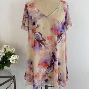 Show Me Your Mumu Watercolor Flower Mini Dress